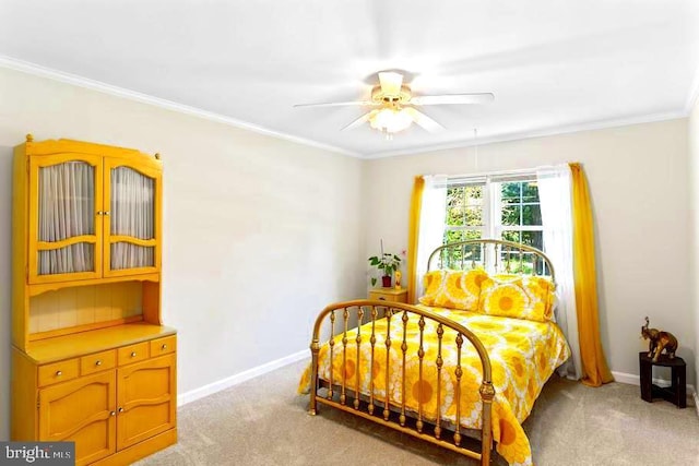 10728 Zion Dr, Fairfax, VA 22032 - bedroom with light colored carpet, baseboards, and crown molding