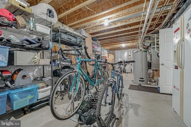 interior space with gas water heater