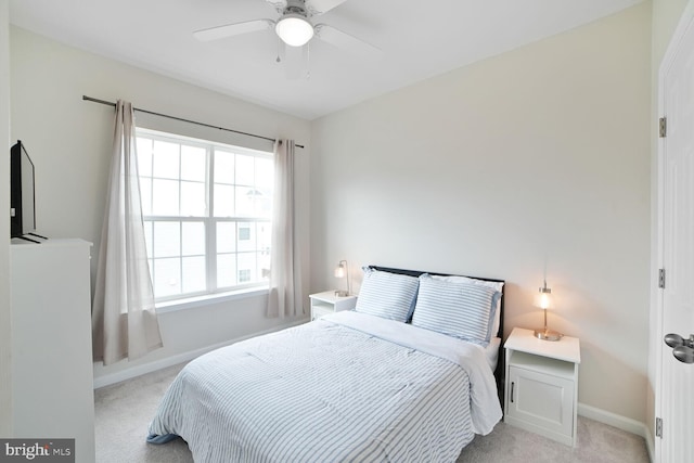 12521 Honey Locust Way, Beltsville, MD 20705 - bedroom featuring light colored carpet, baseboards, and ceiling fan