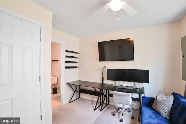 12521 Honey Locust Way, Beltsville, MD 20705 - carpeted office space with a ceiling fan and baseboards