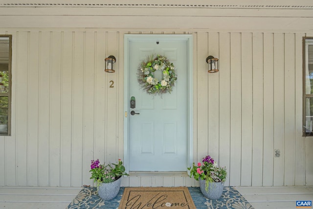 view of exterior entry