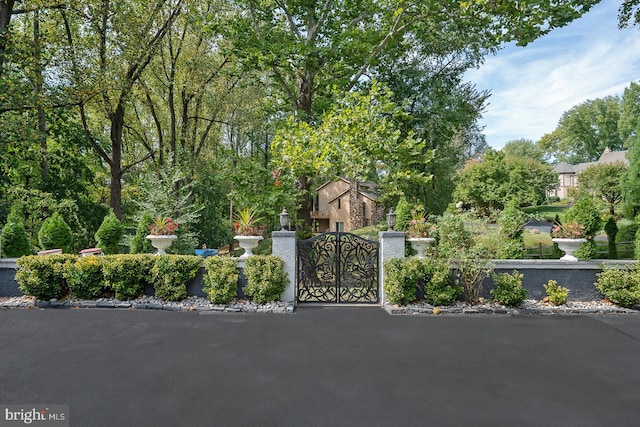 view of gate with fence