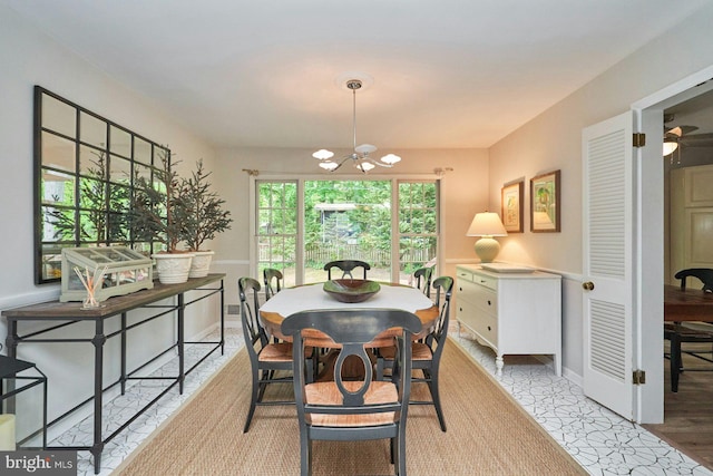 6368 Waterway Dr, Falls Church, VA 22044 - dining room with a chandelier and baseboards