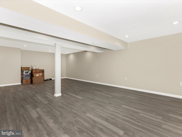 1710 Dennis Ct, District Heights, MD 20747 - finished basement with recessed lighting, baseboards, and dark wood finished floors