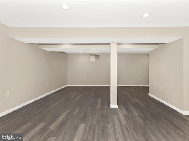 1710 Dennis Ct, District Heights, MD 20747 - finished basement with baseboards, recessed lighting, and dark wood-style flooring