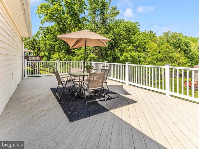 1710 Dennis Ct, District Heights, MD 20747 - wooden terrace featuring outdoor dining space