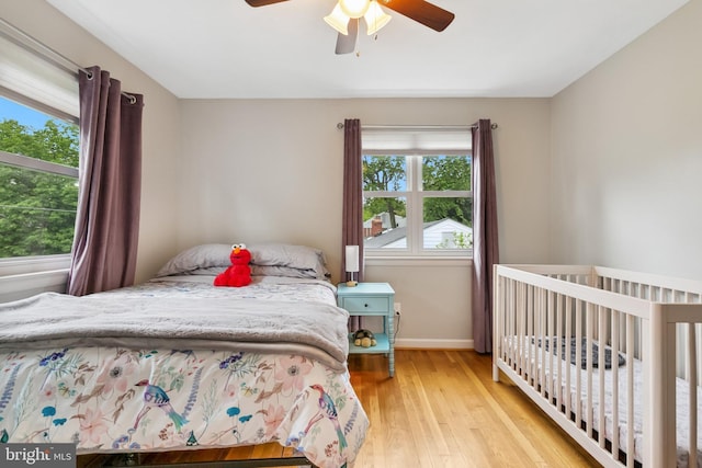 1612 Belvedere Blvd, Silver Spring, MD 20902 - bedroom with wood finished floors, baseboards, and ceiling fan