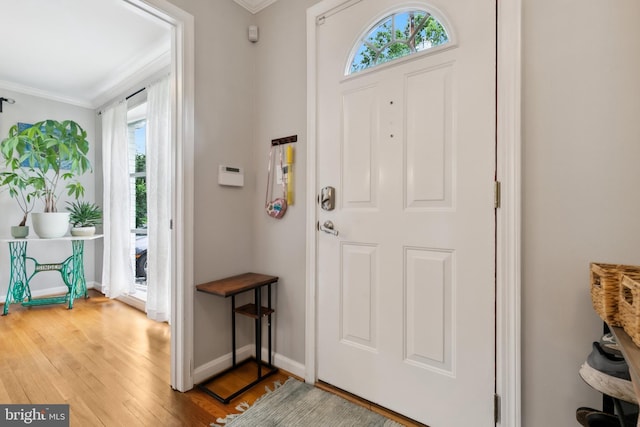 1612 Belvedere Blvd, Silver Spring, MD 20902 - entryway featuring ornamental molding, wood finished floors, and baseboards