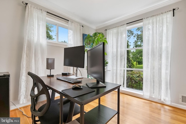 1612 Belvedere Blvd, Silver Spring, MD 20902 - office with plenty of natural light, ornamental molding, and light wood-style floors