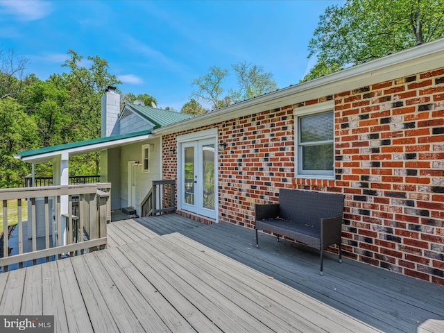 deck featuring french doors