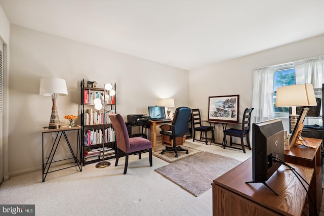 view of carpeted office