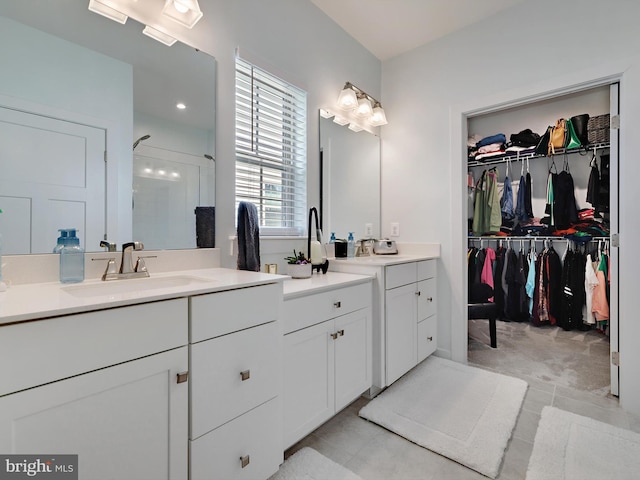 9929 Pesade Way, Upper Marlboro, MD 20772 - full bath with a shower stall, tile patterned floors, vanity, and a spacious closet