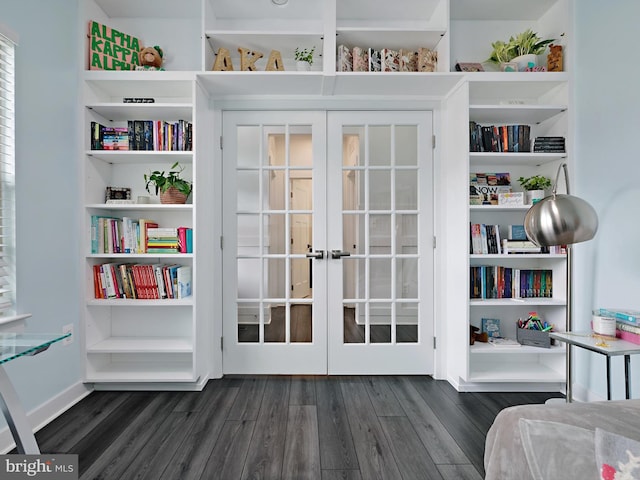 9929 Pesade Way, Upper Marlboro, MD 20772 - living area featuring french doors and dark wood-style flooring