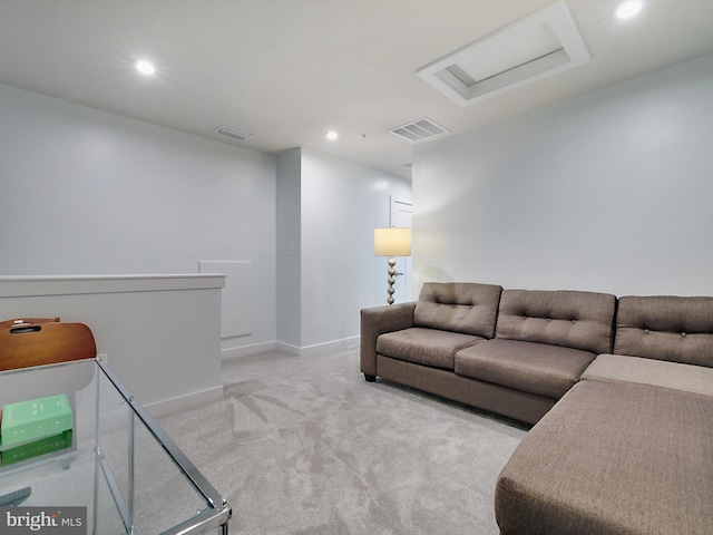 9929 Pesade Way, Upper Marlboro, MD 20772 - carpeted living area featuring attic access, recessed lighting, and baseboards