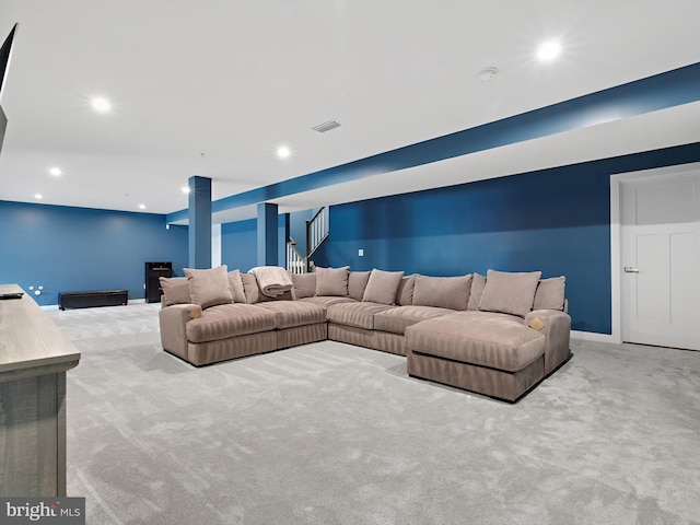 9929 Pesade Way, Upper Marlboro, MD 20772 - carpeted living area featuring recessed lighting and baseboards