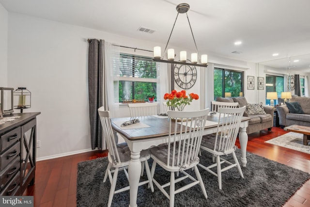 115 E Kings Hwy Unit # 104, Maple Shade, NJ 08052 - dining space featuring dark wood-style flooring, recessed lighting, baseboards, and a chandelier