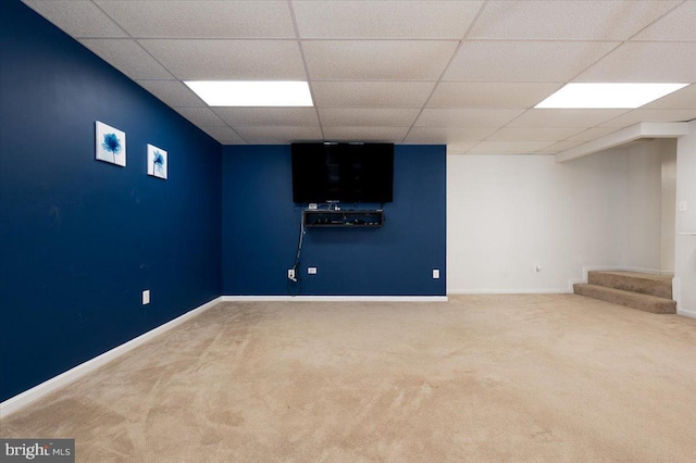 102 Haldane Dr, La Plata, MD 20646 - finished below grade area with carpet floors, a paneled ceiling, and baseboards