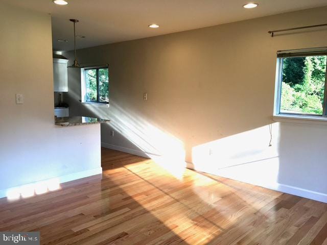 13211 Lutes Dr, Silver Spring, MD 20906 - spare room with wood finished floors, plenty of natural light, recessed lighting, and baseboards