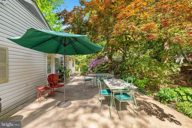 view of patio / terrace featuring outdoor dining space