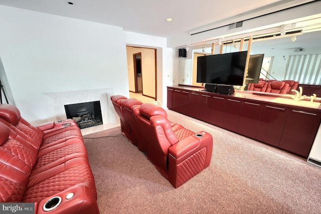 174 Springhouse Ln, Spring Grove, PA 17362 - living room with carpet flooring, a high end fireplace, and recessed lighting