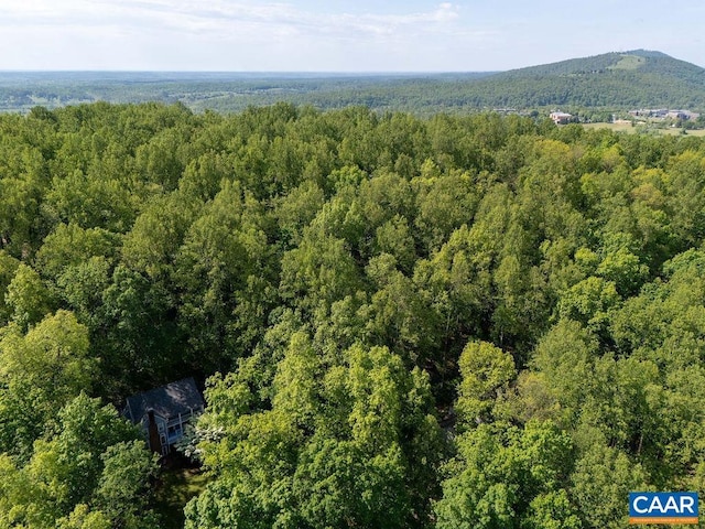 aerial view with a forest view and a mountain view