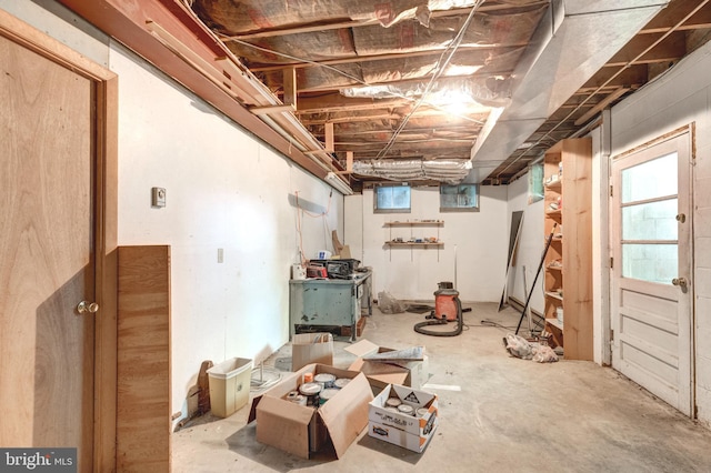 below grade area with plenty of natural light
