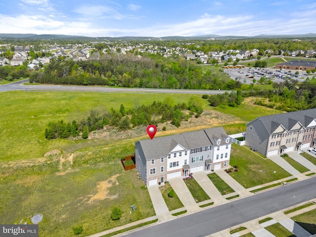 bird's eye view with a residential view