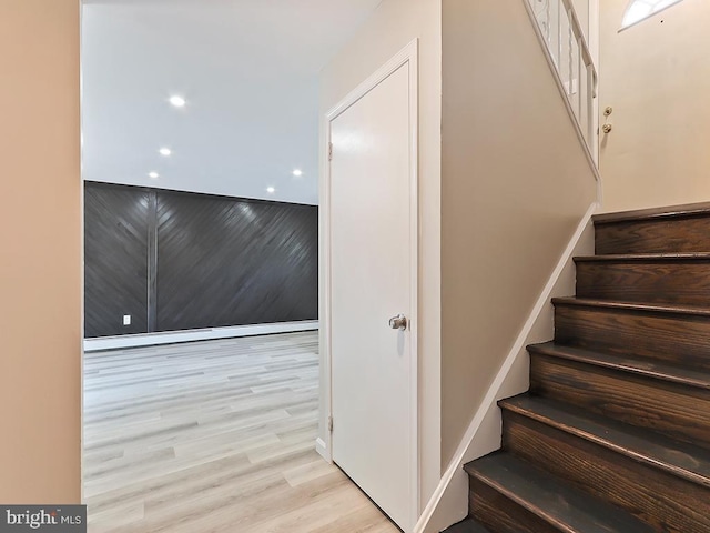 14 Featherbed Ln, Norristown, PA 19403 - stairway with recessed lighting and wood finished floors