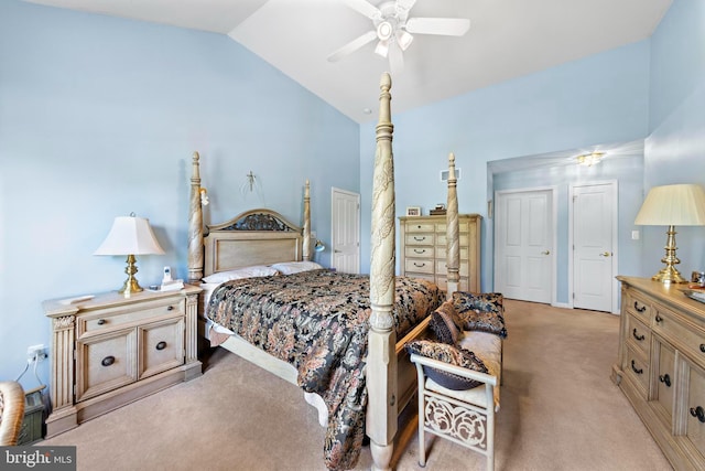 191 Willets Ave, Little Egg Harbor Twp, NJ 08087 - bedroom with ceiling fan, light carpet, and lofted ceiling