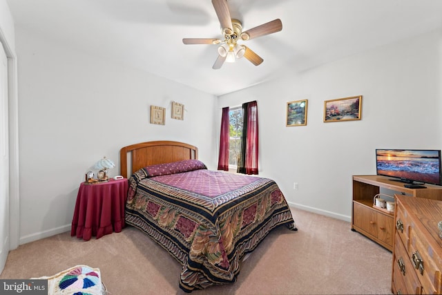 191 Willets Ave, Little Egg Harbor Twp, NJ 08087 - bedroom featuring baseboards, ceiling fan, and light colored carpet