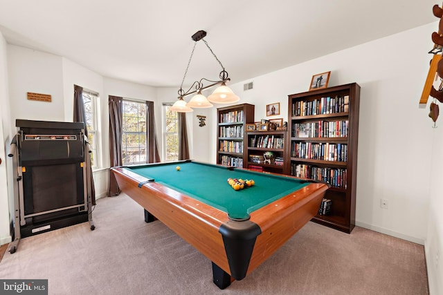 191 Willets Ave, Little Egg Harbor Twp, NJ 08087 - recreation room featuring baseboards, carpet flooring, billiards, and visible vents