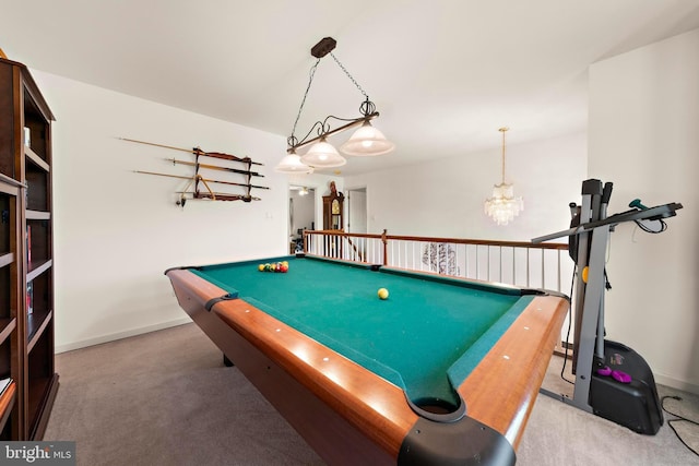 191 Willets Ave, Little Egg Harbor Twp, NJ 08087 - rec room featuring baseboards, billiards, and carpet