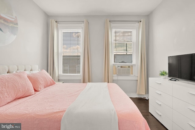 102 N Glover St, Baltimore, MD 21224 - bedroom featuring baseboards, multiple windows, and dark wood-style flooring