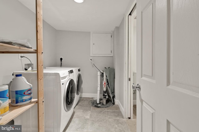 102 N Glover St, Baltimore, MD 21224 - laundry room with separate washer and dryer, laundry area, and baseboards
