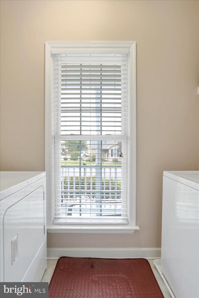 103 Potters Cir, Strasburg, VA 22657 - detailed view of washer and clothes dryer and baseboards