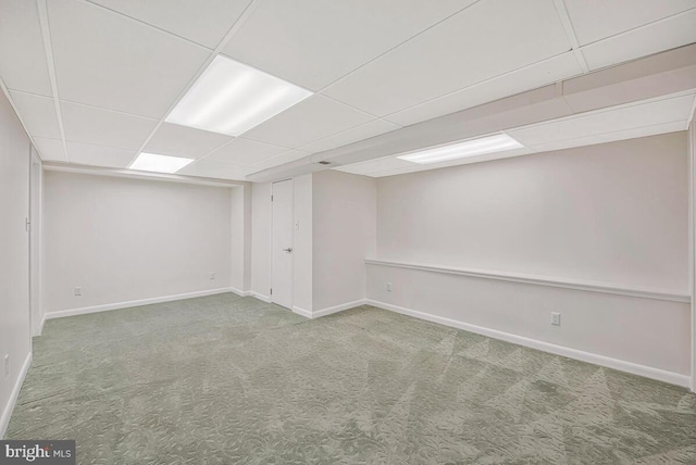 205 Dunbeath Ct, Lutherville Timonium, MD 21093 - finished below grade area featuring a drop ceiling, baseboards, and carpet flooring