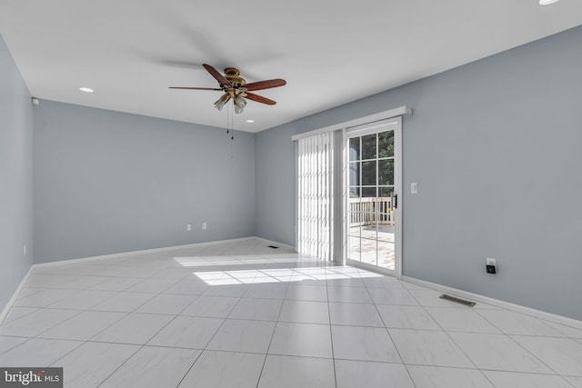 12 Jon Dr, Barnegat, NJ 08005 - unfurnished room with light tile patterned floors, ceiling fan, baseboards, and visible vents