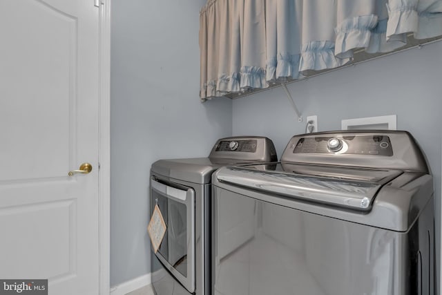 12 Jon Dr, Barnegat, NJ 08005 - washroom with baseboards, laundry area, and separate washer and dryer