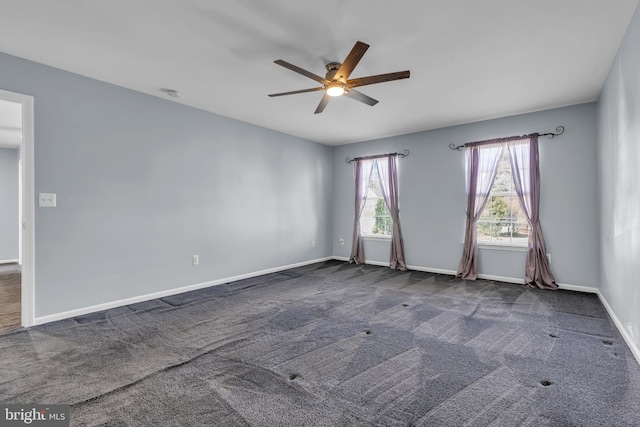 12 Jon Dr, Barnegat, NJ 08005 - unfurnished room featuring ceiling fan, dark colored carpet, and baseboards