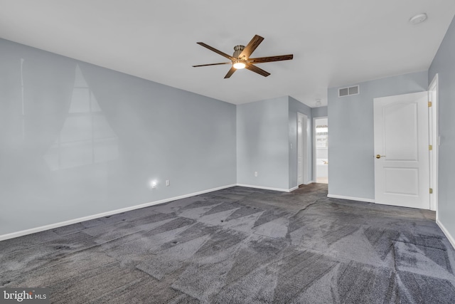12 Jon Dr, Barnegat, NJ 08005 - empty room featuring carpet flooring, visible vents, baseboards, and a ceiling fan