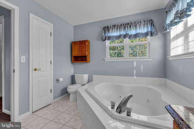 12 Jon Dr, Barnegat, NJ 08005 - full bathroom with toilet, a jetted tub, baseboards, and a healthy amount of sunlight