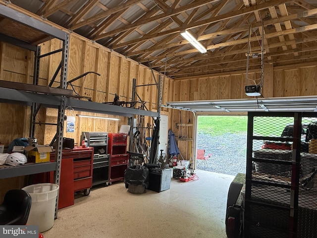 garage featuring a garage door opener
