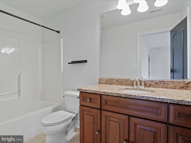 191 Inez Ln, Stephens City, VA 22655 - full bathroom with tile patterned floors, vanity, toilet, and visible vents