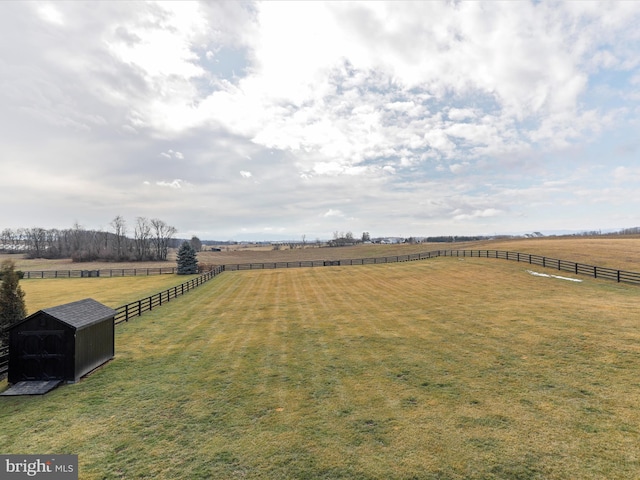 191 Inez Ln, Stephens City, VA 22655 - view of yard with fence, an outdoor structure, a rural view, and a shed