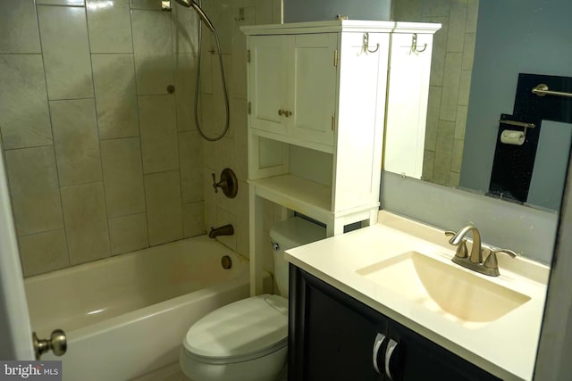 7918 Royal Mint Pl, Pasadena, MD 21122 - bathroom with toilet, vanity, and shower / washtub combination