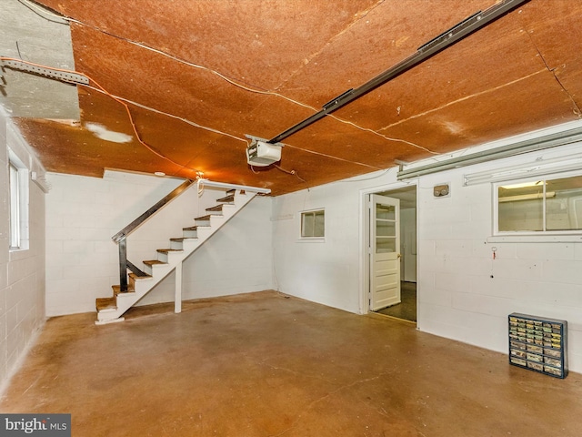 9618 Hall Rd, Frederick, MD 21701 - unfinished basement with concrete block wall and stairway