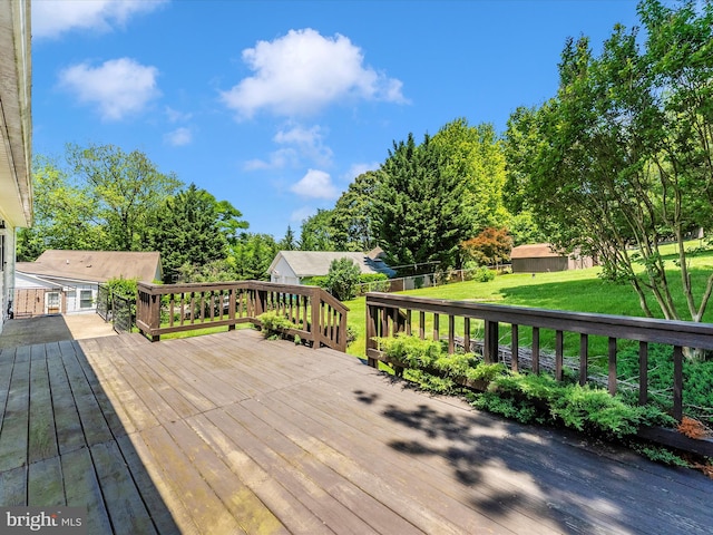 9618 Hall Rd, Frederick, MD 21701 - wooden terrace with a yard