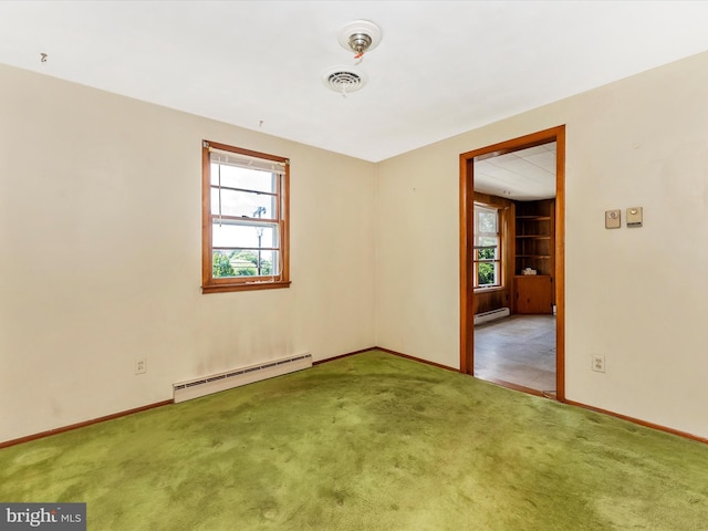 9618 Hall Rd, Frederick, MD 21701 - empty room featuring a baseboard radiator, carpet flooring, and baseboards