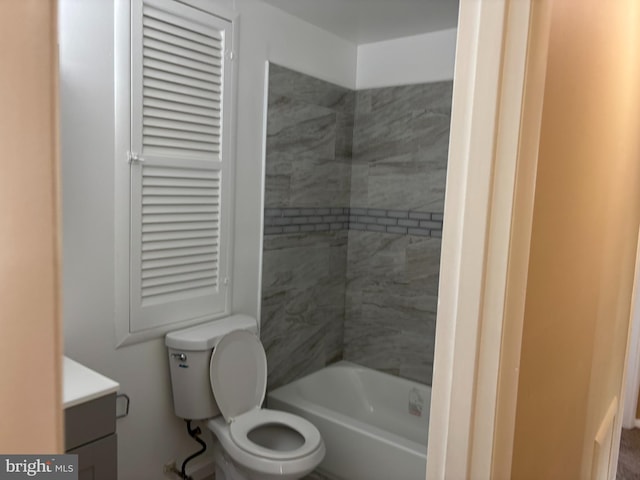 9016 Samoset Rd, Randallstown, MD 21133 - bathroom with toilet, shower / bath combination, and vanity