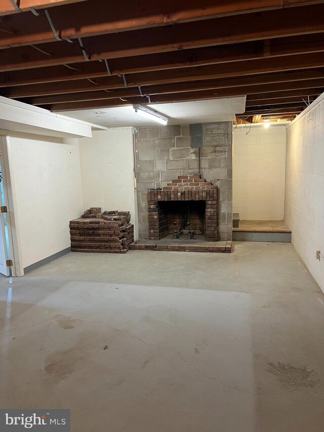 265 Asbury Rd, Egg Harbor Township, NJ 08234 - unfinished basement with a fireplace